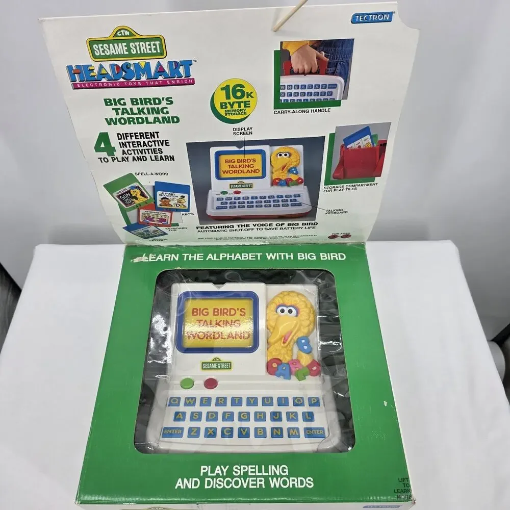 Sesame Street Big Bird's Talking Wordland Electronic Game w/ Box Vintage 1992